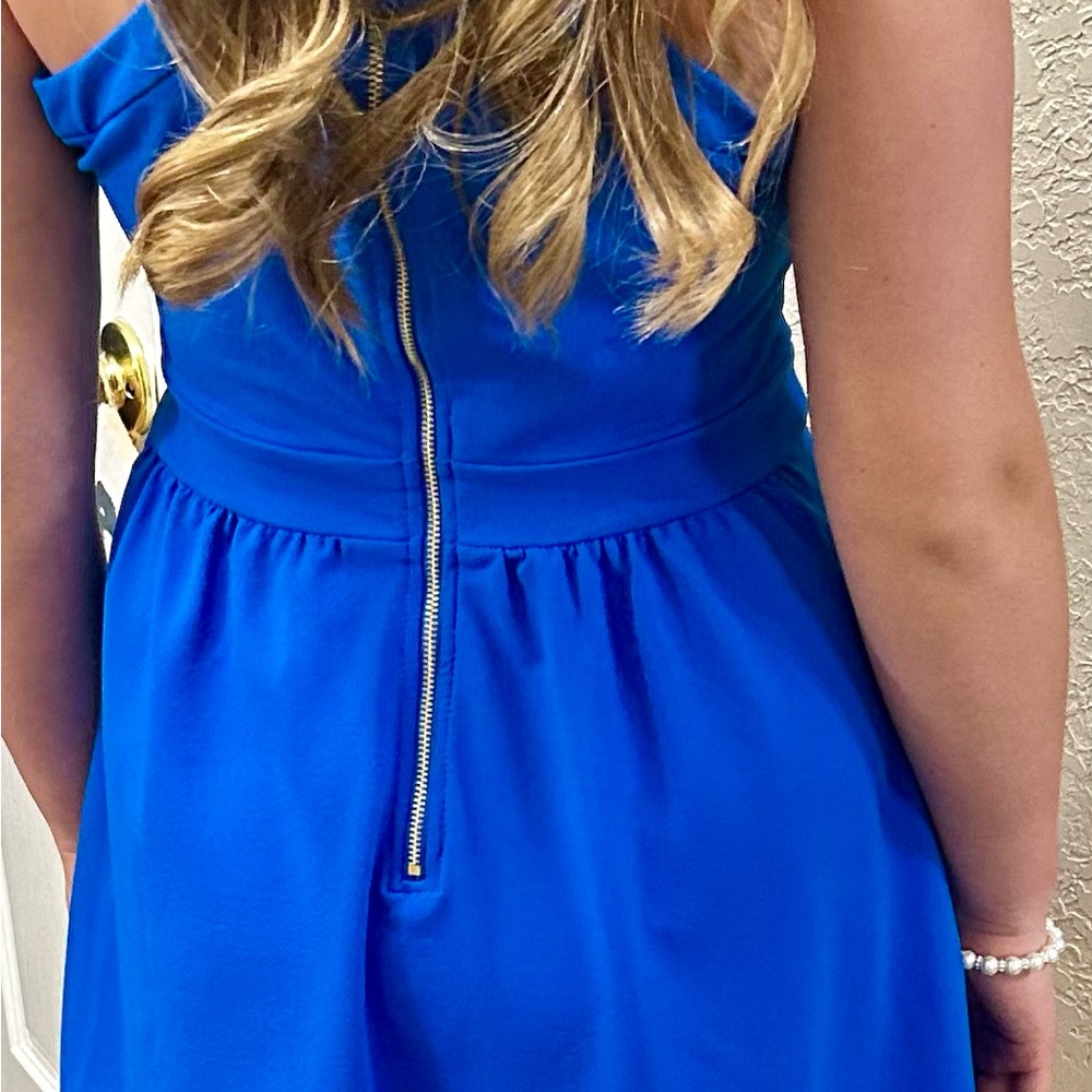 Blue Sleeveless Kids Dress - Picture 2 of 2